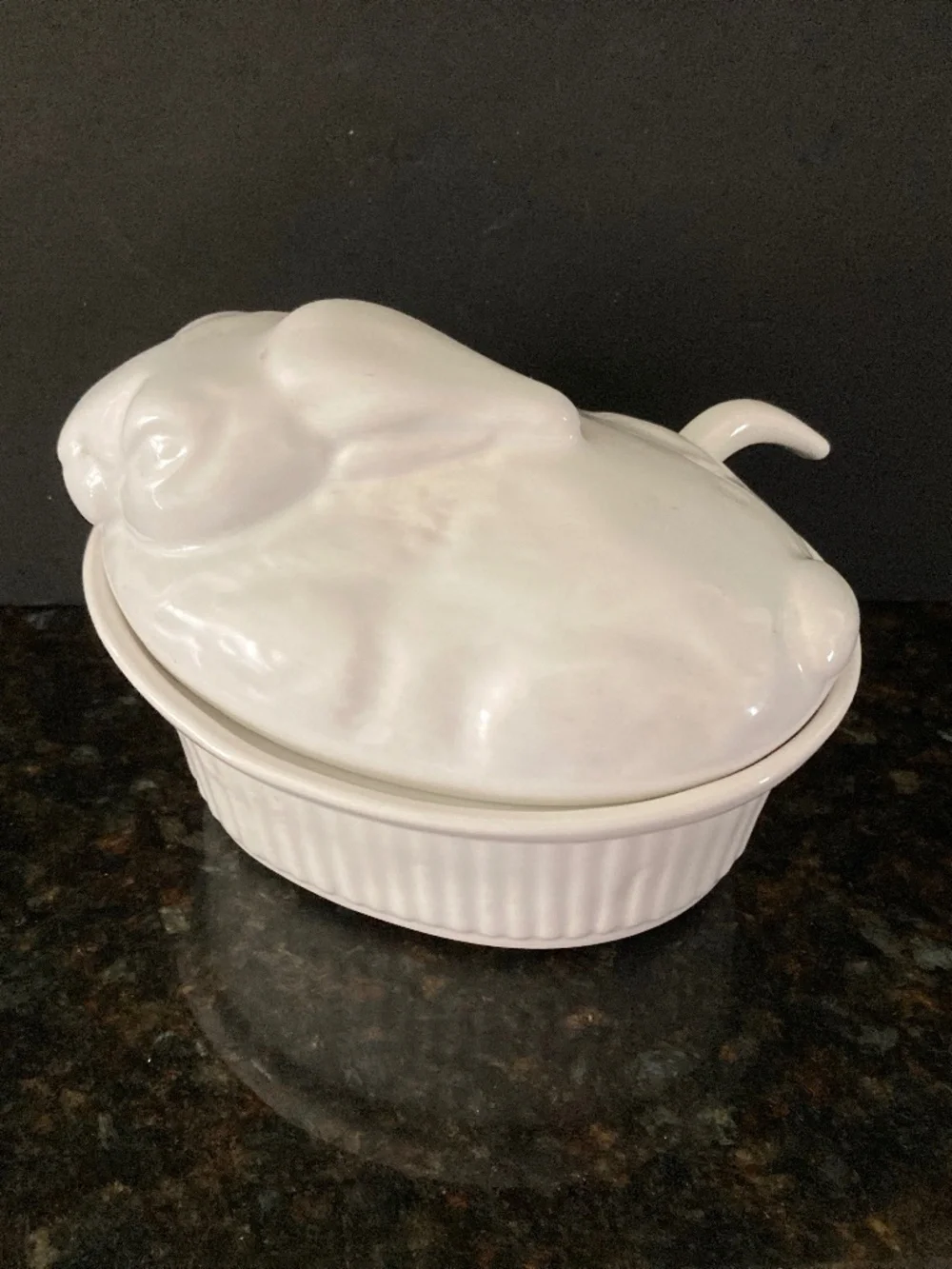 California Pottery White Rabbit Soup Tureen/Individual Size/2 Available/NEW!